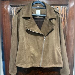 Dark brown faux suede jacket
